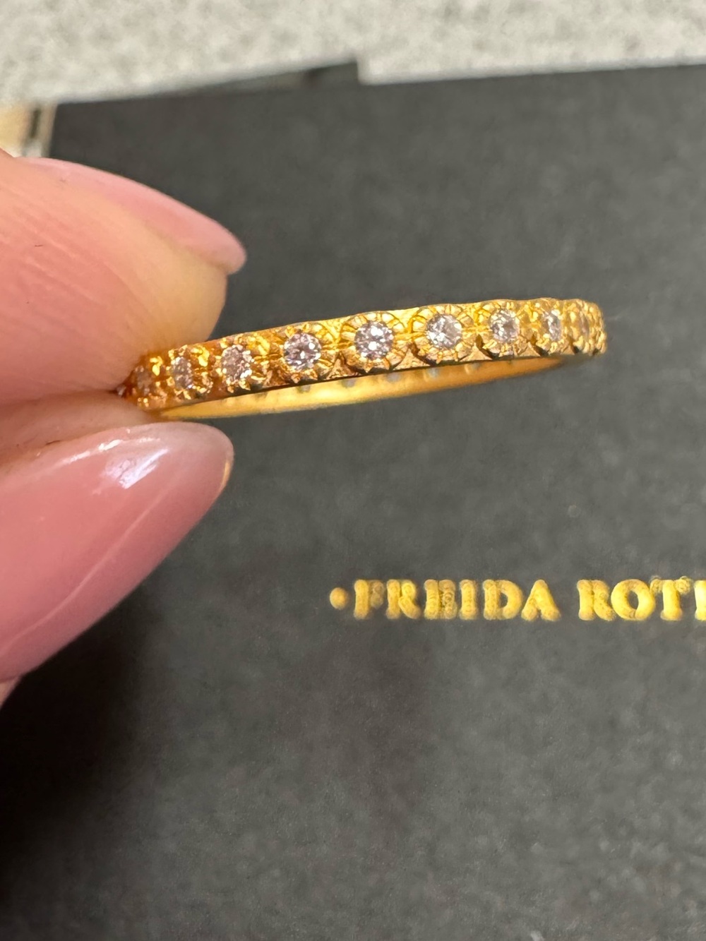 Freida Rothman Matte Gold Stacking Ring - Picture 6 of 6